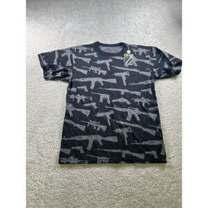 Rothco Men's Black Small T-Shirt Gun Print Cotton Polyester